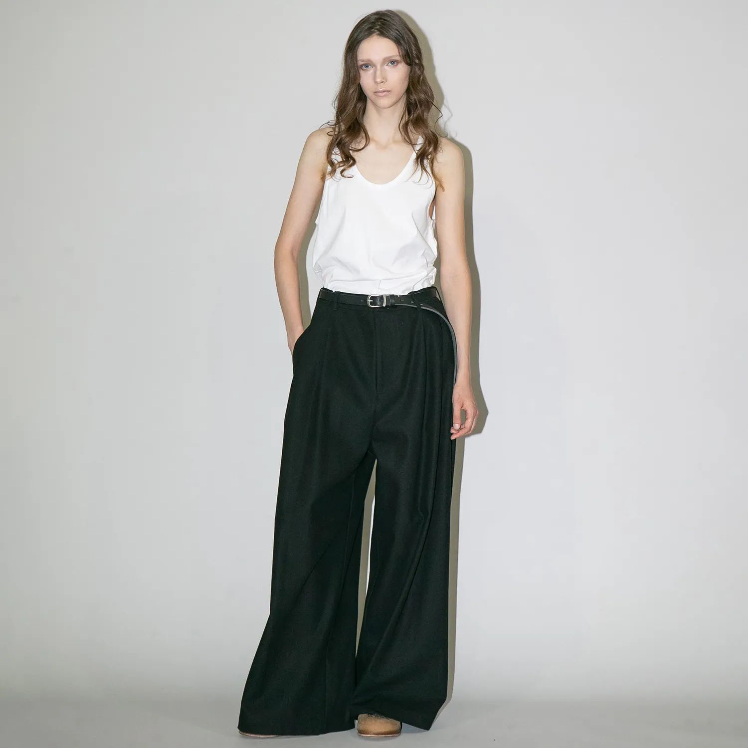 【残り一点】コットンツイルワイドパンツ