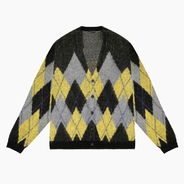 【残り一点】M/Shaggy Argyle Knit Cardigan