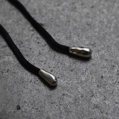 【残りわずか】Tear Drop Bolo Tip Necklace(BLACK LEATHER×SILVER)