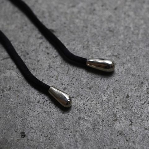 【残りわずか】Tear Drop Bolo Tip Necklace(BLACK LEATHER×SILVER)