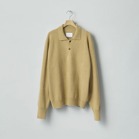 【再販売通知受付可能】Extra Fine Wool Knit Polo LS