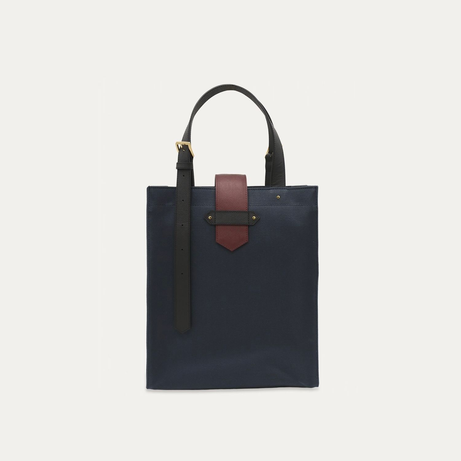 【残り一点】Leather Flap Adjustable Belt Canvas Tote