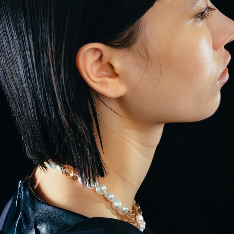 【お取り寄せ注文可能】Baroque Pearl Cracked Crystal Necklace