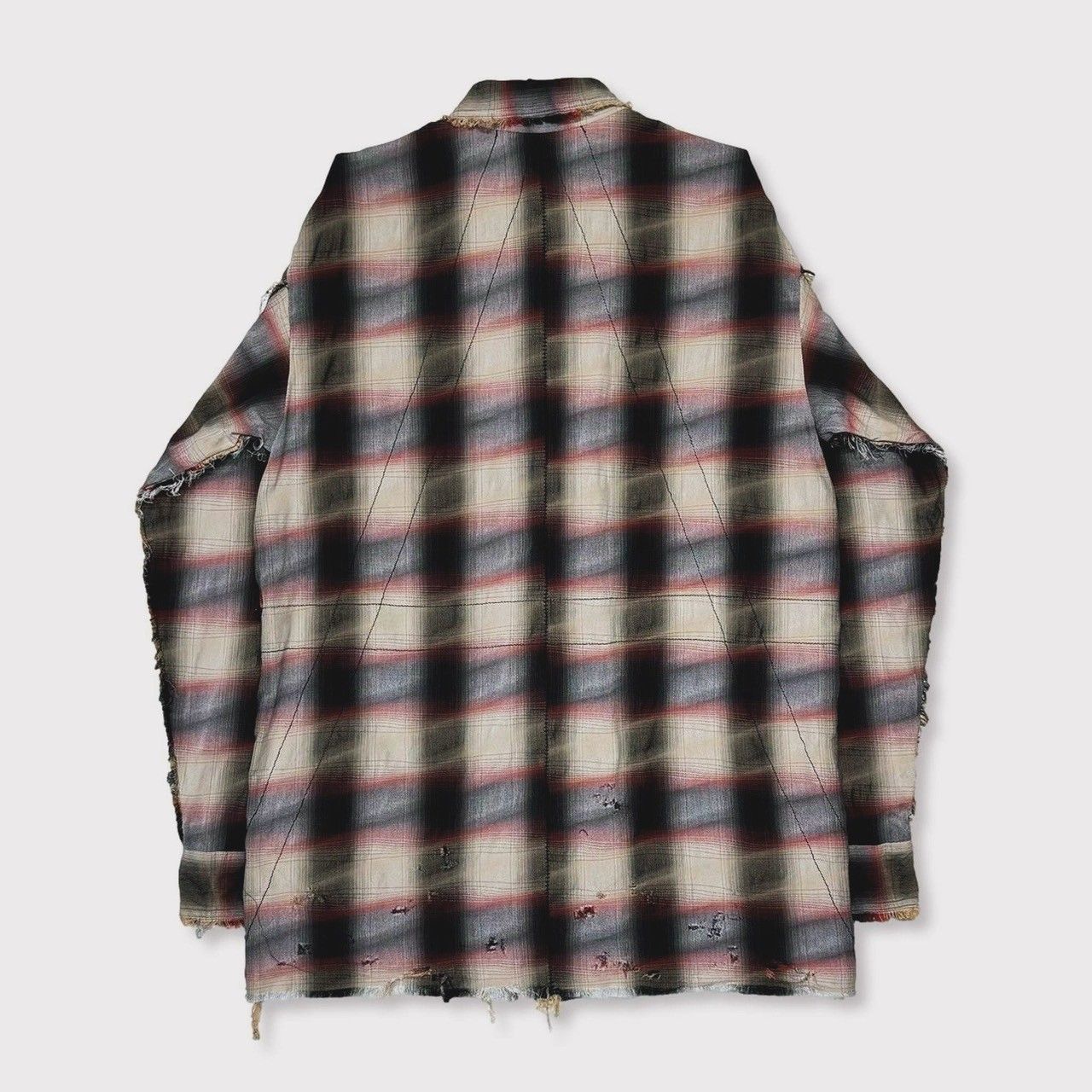 トップス Slash Seam Ombre Check Shirt(DRUNK) MINUS - 【残り一点】Slash Seam Ombre Check Shirt(DRUNK