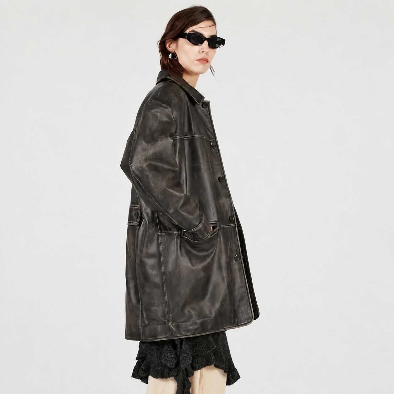 【残り一点】Padded Leather Car Coat