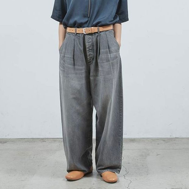 【残り一点】デニムシンプル2タックワイドPT