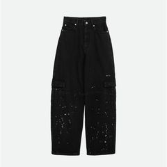 【残り一点】Denim Discharge Printhing Cargo Pants