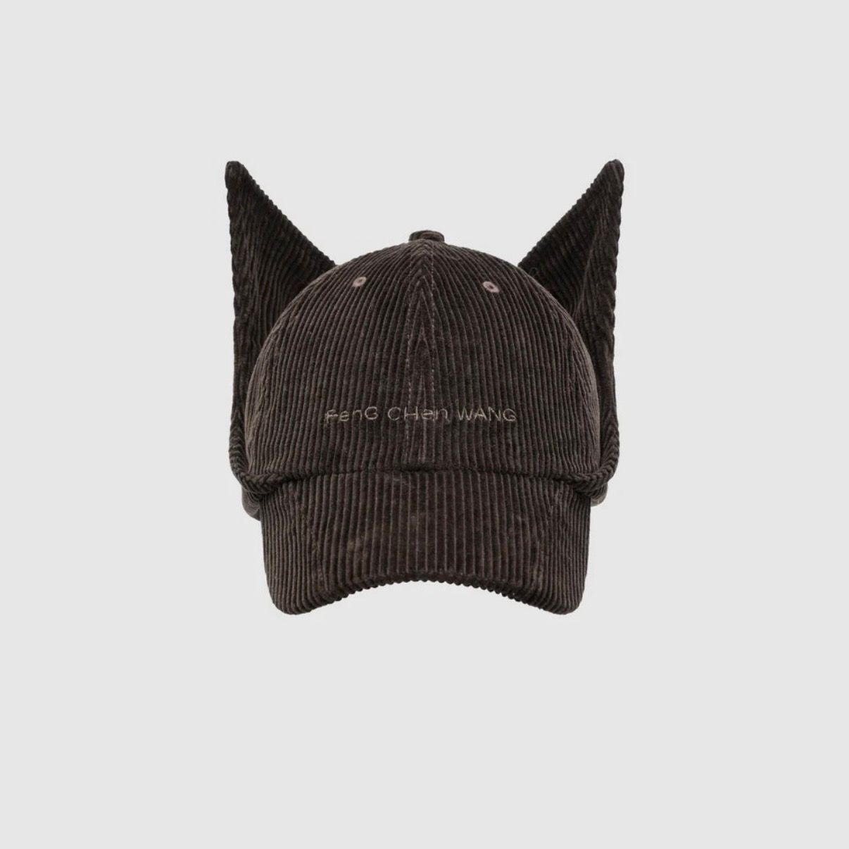 【残り一点】Brown Washed Corduroy Cat Earflap Baseball Cap