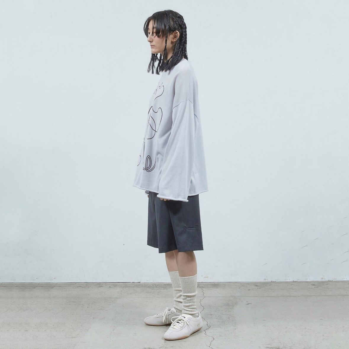 【残り一点】ステッチプリントロングSLニットPO