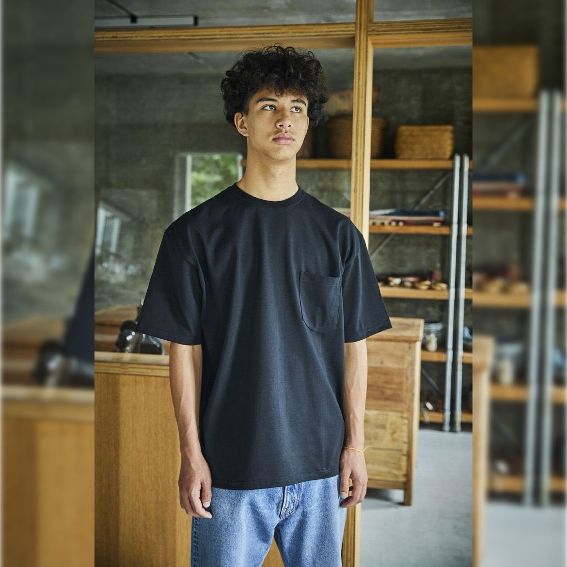 【残り一点】Sturdy Cotton T-shirt with Pocket