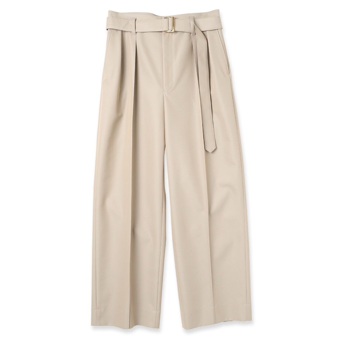 CULLNI - 【残り一点】Chambray Tuck Wide Pants with Long Belt