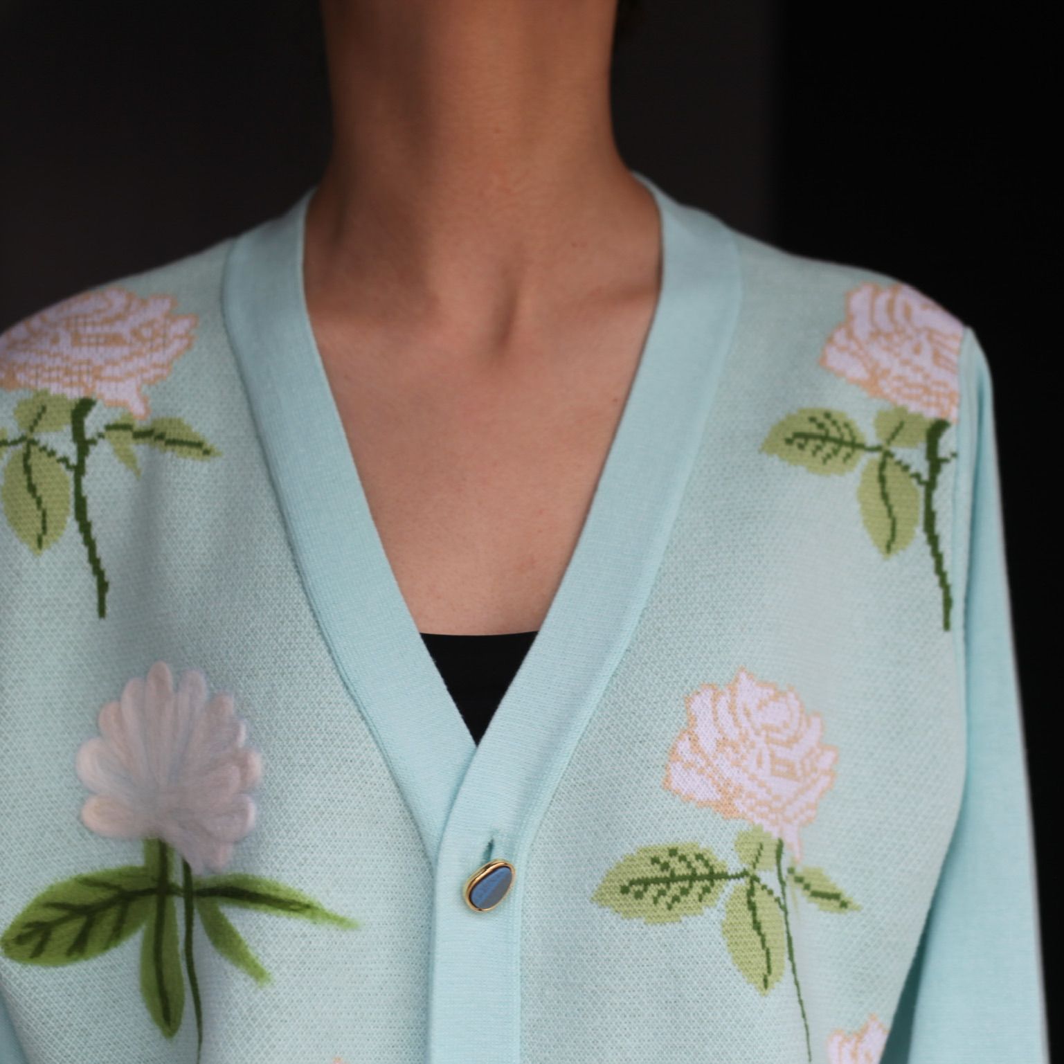 TTT MSW - 【残りわずか】Rose Jacquard Knit Cardigan | ACRMTSM