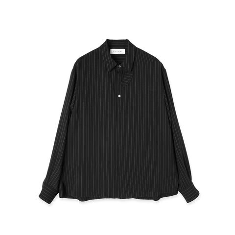 【残り一点】Stripe Double Cloth Chin Tab Long Sleeve Shirt