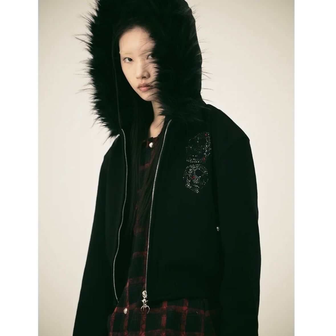 【残り一点】TC Angels Crystal Embellished Hooded Zip Up