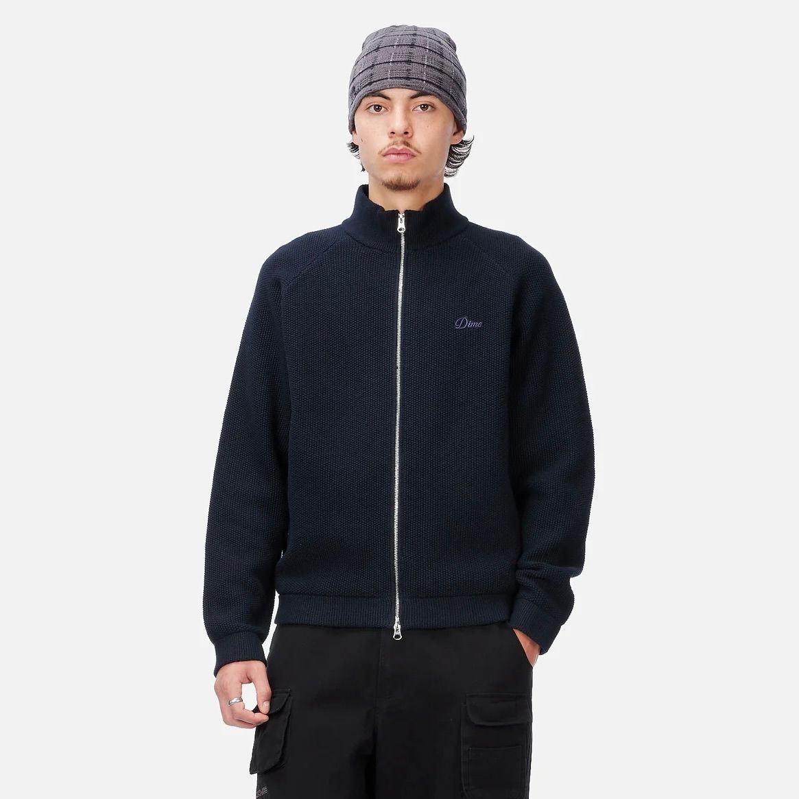 【残り一点】Knitted Pique Zip Sweater