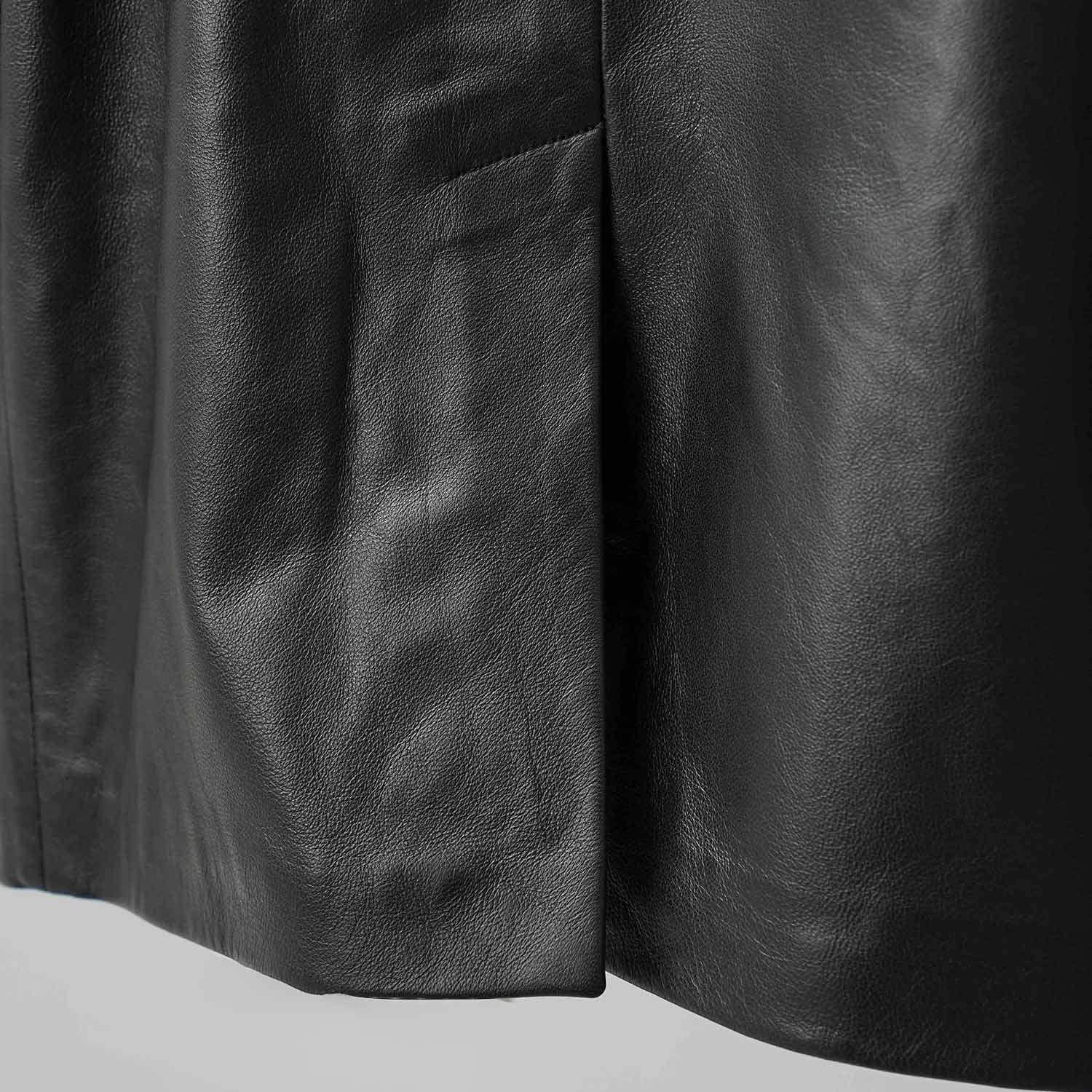 【残り一点】Sheep Leather Peaked Lapel Semi-Double Tailored Jacket