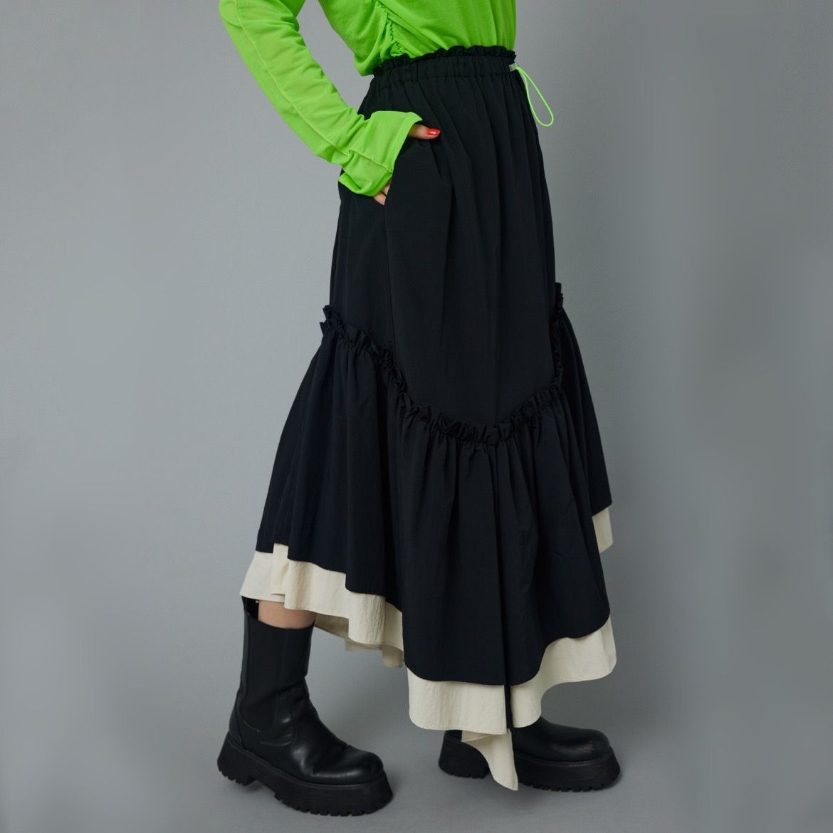 HeRIN.CYE - 【残り一点】Asymmetry Gather Skirt | ACRMTSM ONLINE STORE