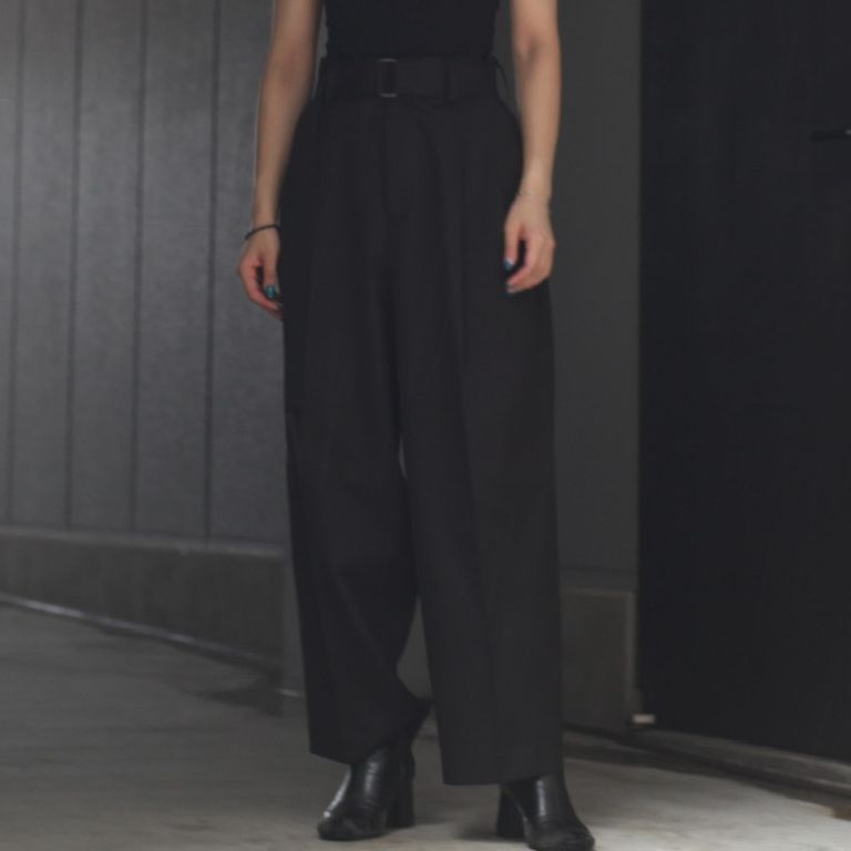ssstein - 【残りわずか】Belted Wide Straight Trousers(2/90 WOOL 