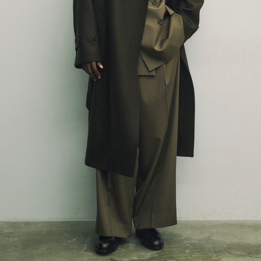 【残りわずか】Long Wide Trousers(2/90 WOOL GABARDINE)