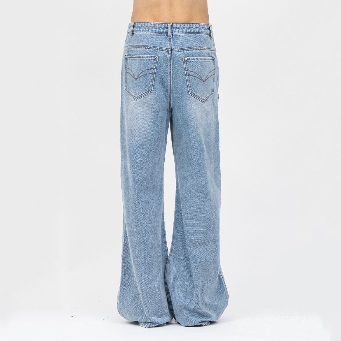 Feng Chen Wang - 【残り一点】Cross Waistband Straight Leg Jeans