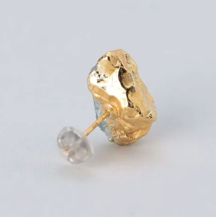 【お取り寄せ注文可能】Rough Stone Aquamarine Earrings(両耳用）