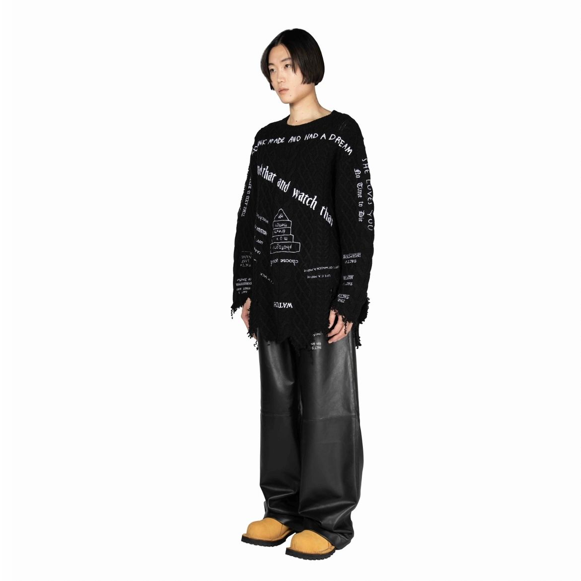 【残り一点】"TATTOO" Embroidery Cable Knit