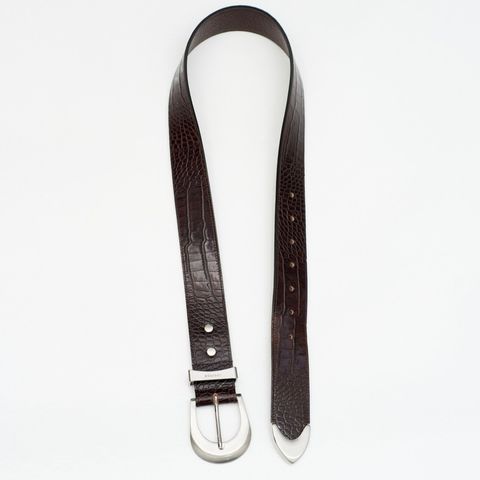 【残り一点】Crocodile Embossed Leather Belt