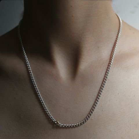【お取り寄せ注文可能】Curb Chain Necklace(WHITE×GOLD)