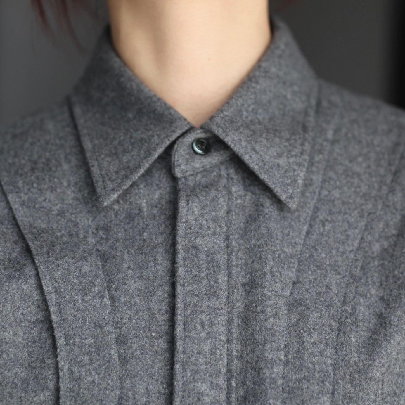 【残り一点】Wool Fly Front Long Sleeve Shirt