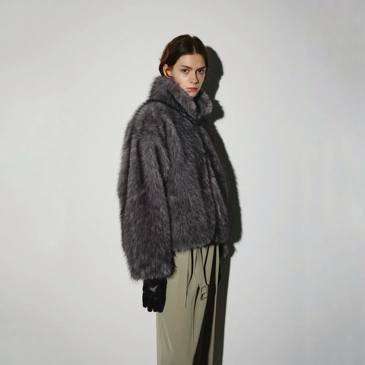 【残り一点】High Collar Faux Fur Jacket