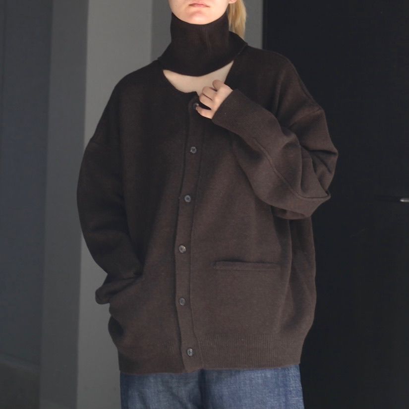 取扱店舗限定アイテム stein 21aw CASHMERE WITH A NECK CARDIGAN