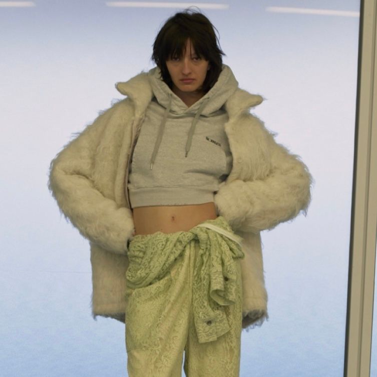 【残り一点】Big Collar Knit Fur Jacket
