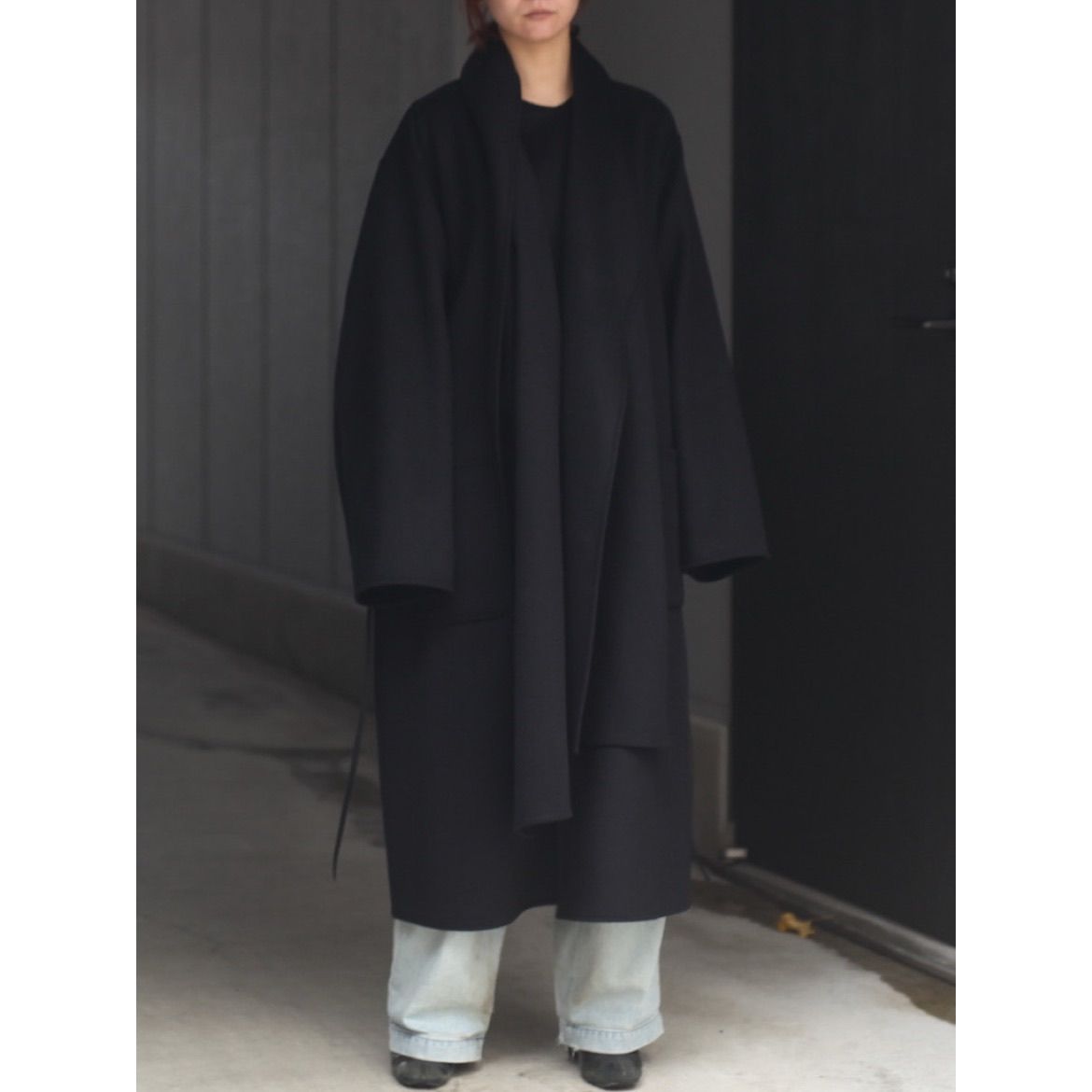 【残り一点】Wool Cashmere Beaver Reversible Stole Coat