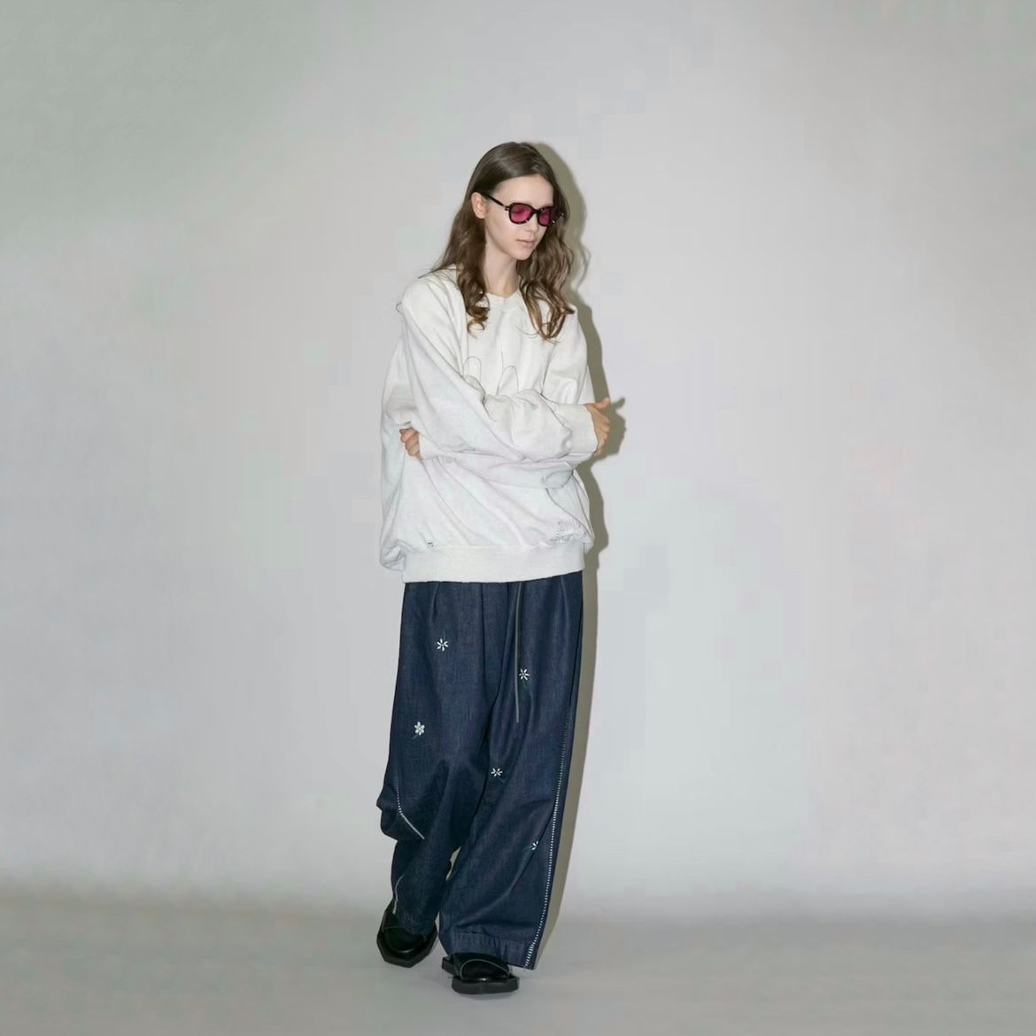 【残り一点】12.5OZワイドデニムパンツ(PRINTED_ONE WASH)