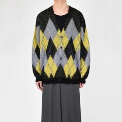 【残り一点】M/Shaggy Argyle Knit Cardigan