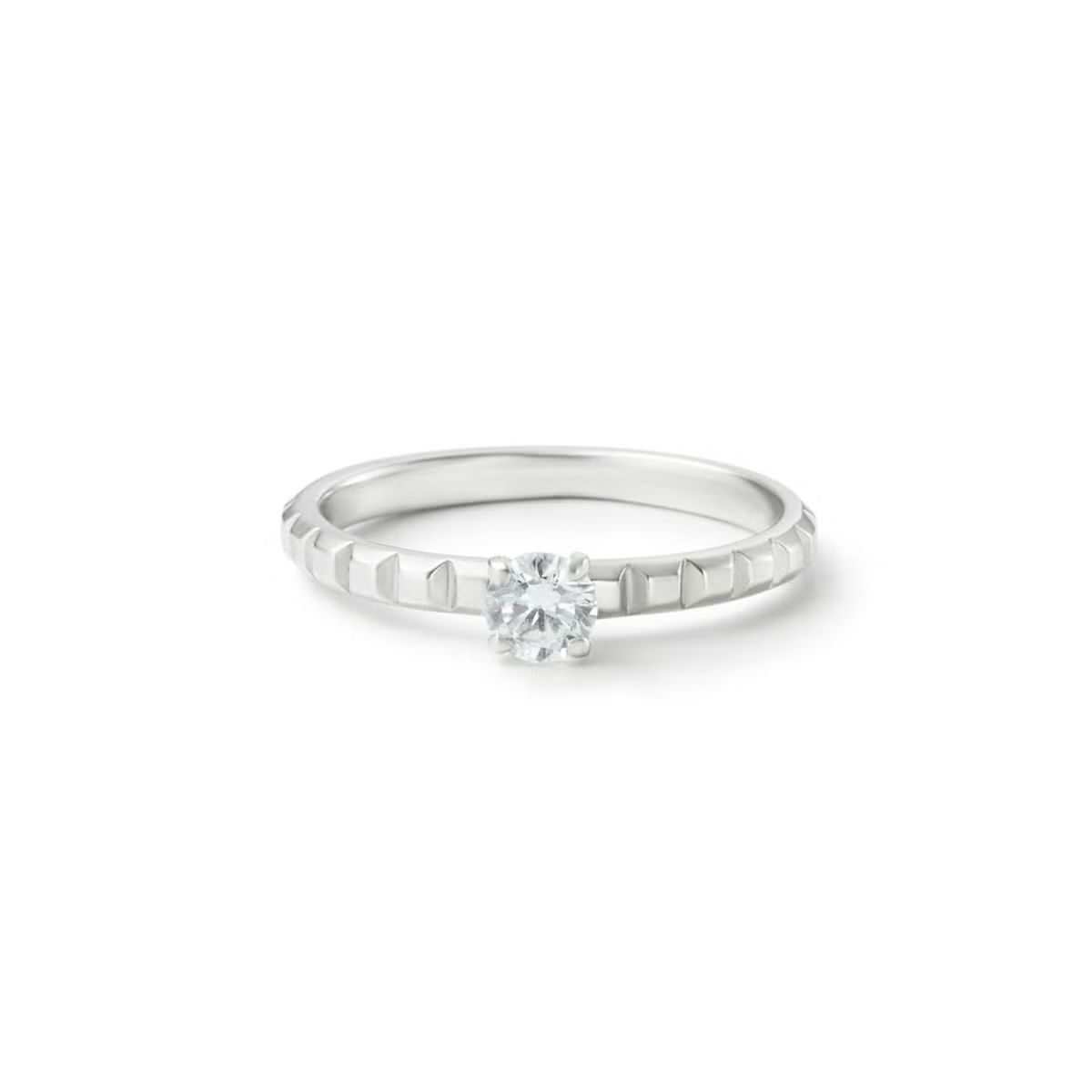 【お取り寄せ注文可能】Flat Studs Ring W / Dia(PLATINUM950)