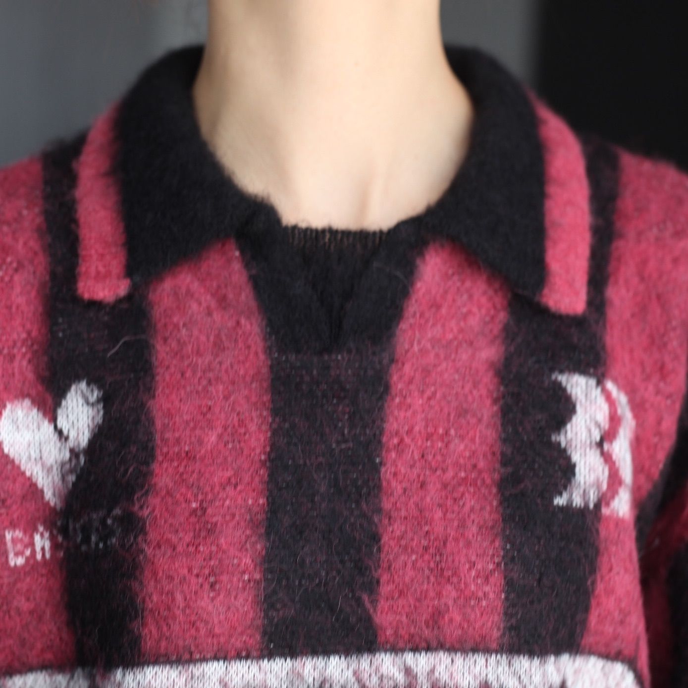【残り一点】2way Football Stripe Knit