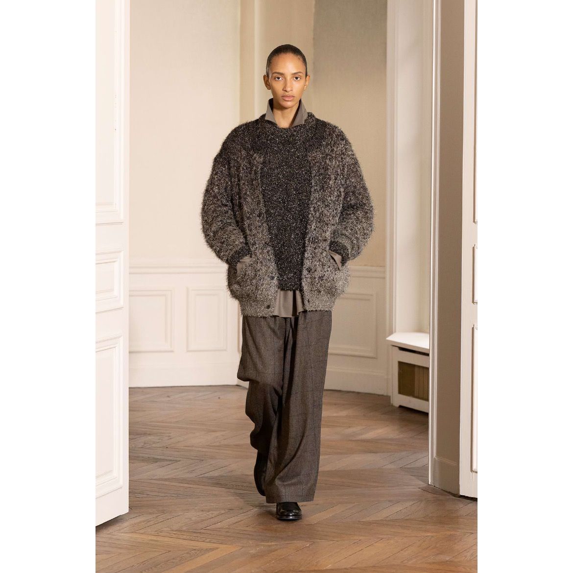 【残り一点】Long Wide Trousers(GLEN CHECK)