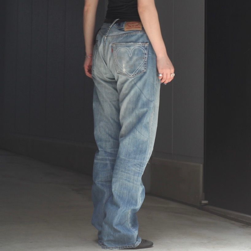 【残り一点】Vintage Levi's Heart Pocket Damage Denim_SIZE S