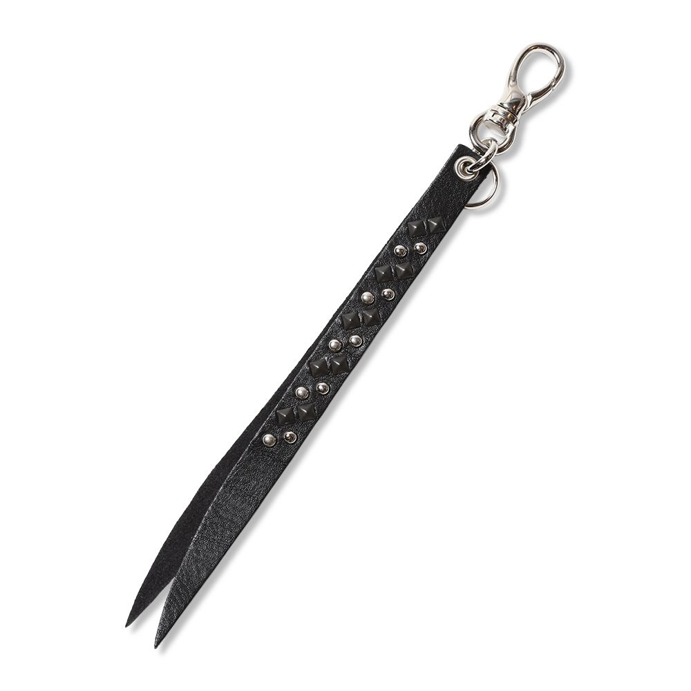 【残りわずか】Round & Pyramid Studs Leather Short Key Ring