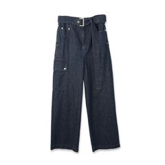 【残り一点】Cargo Extra Wide Denim Pants with Long Belt