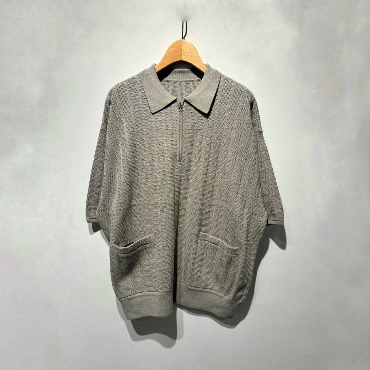 crepuscule - 【残り一点】Rib Pattern Half Zip Polo | ACRMTSM