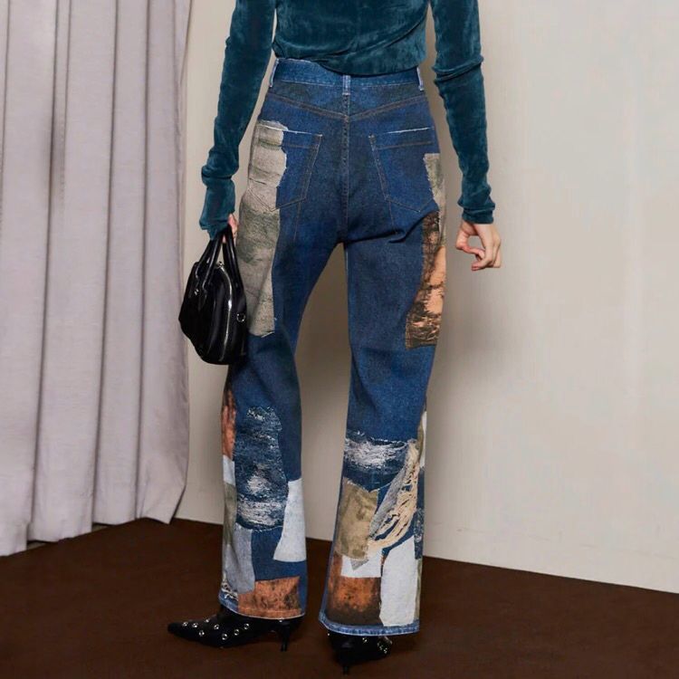 【残り一点】Patchwork Print Denim