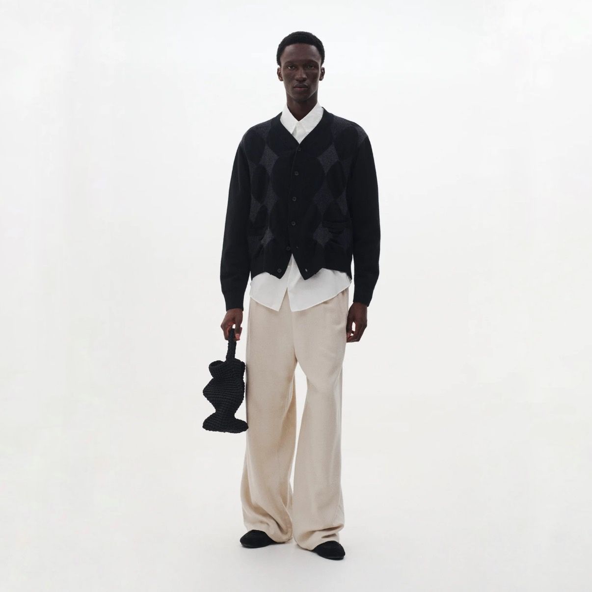 【残り一点】Boiled Wool Argyle Sweater