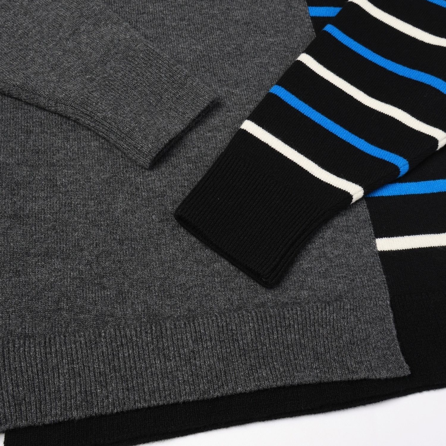 【残り一点】Asymmetrical Border Layered Rib Pullover Knit