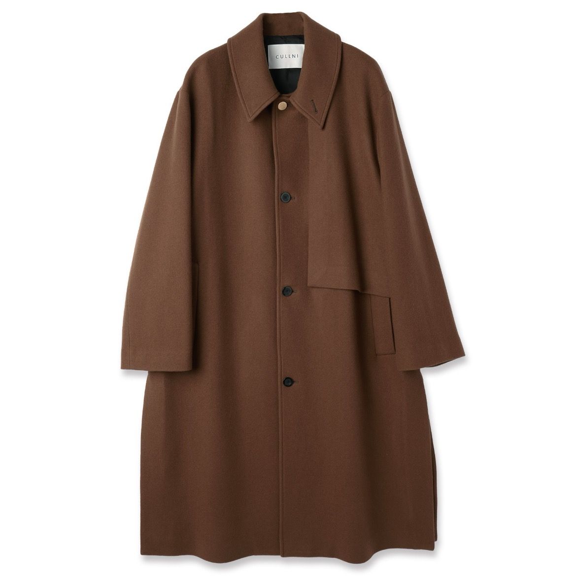 【残り一点】Lamb Wool Melton Layered Long Coat