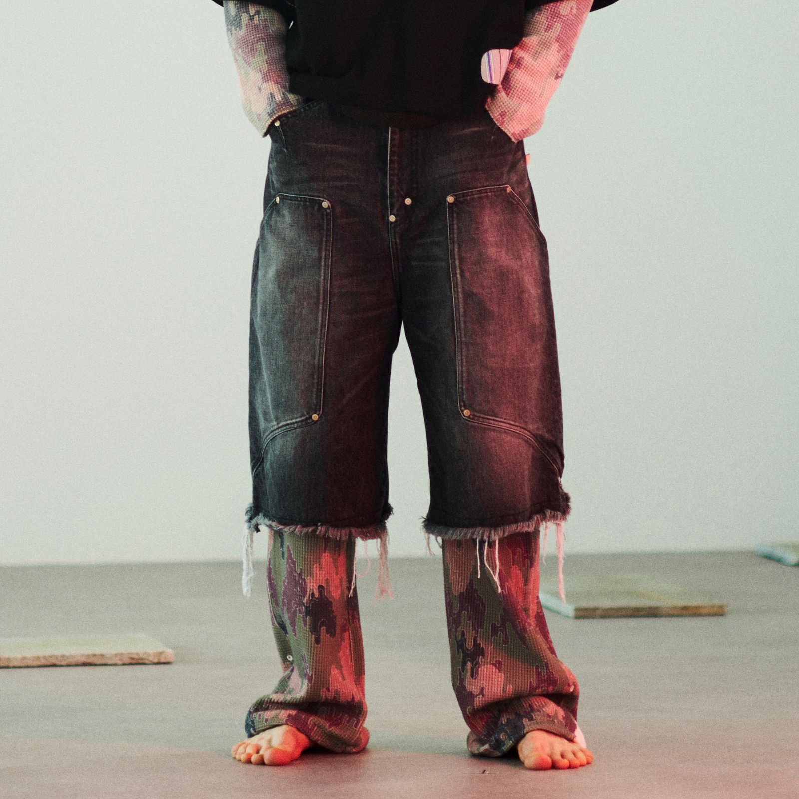 【残り一点】Newcommune Aged Baggy Denim Shorts