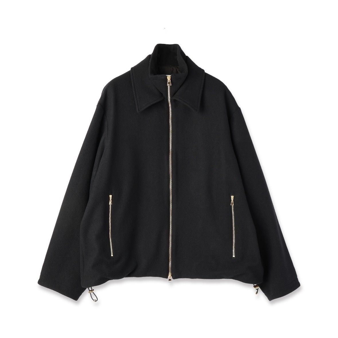 【残り一点】Lamb Wool Melton Double Collar Zip Up Jacket