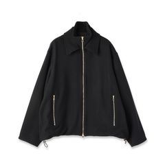 【残り一点】Lamb Wool Melton Double Collar Zip Up Jacket
