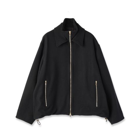 【残り一点】Lamb Wool Melton Double Collar Zip Up Jacket